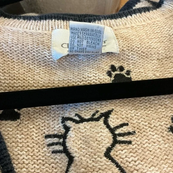 Christopher & Banks Beige Cat Pattern Vest Sz Lg - Picture 4 of 4